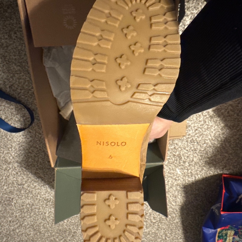 Nisolo Ana To-Go Heeled Chelsea Suede Brown Block Leather Ankle‎ Boots Women's 6 - Picture 7 of 10